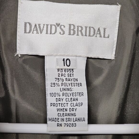 Davids Bridal Women 2 piece Event Dress Size 10 Gala MOB Formal Metallic  Mature - Picture 4 of 13